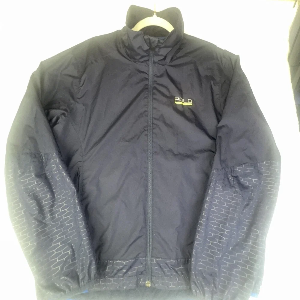 Polo Ralph‎ Lauren Sport Jacket Mens L Blue Windbreaker Full Zip Lightweight